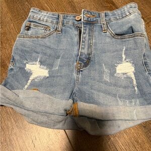 KanCan Light Blue Distressed Jean Shorts